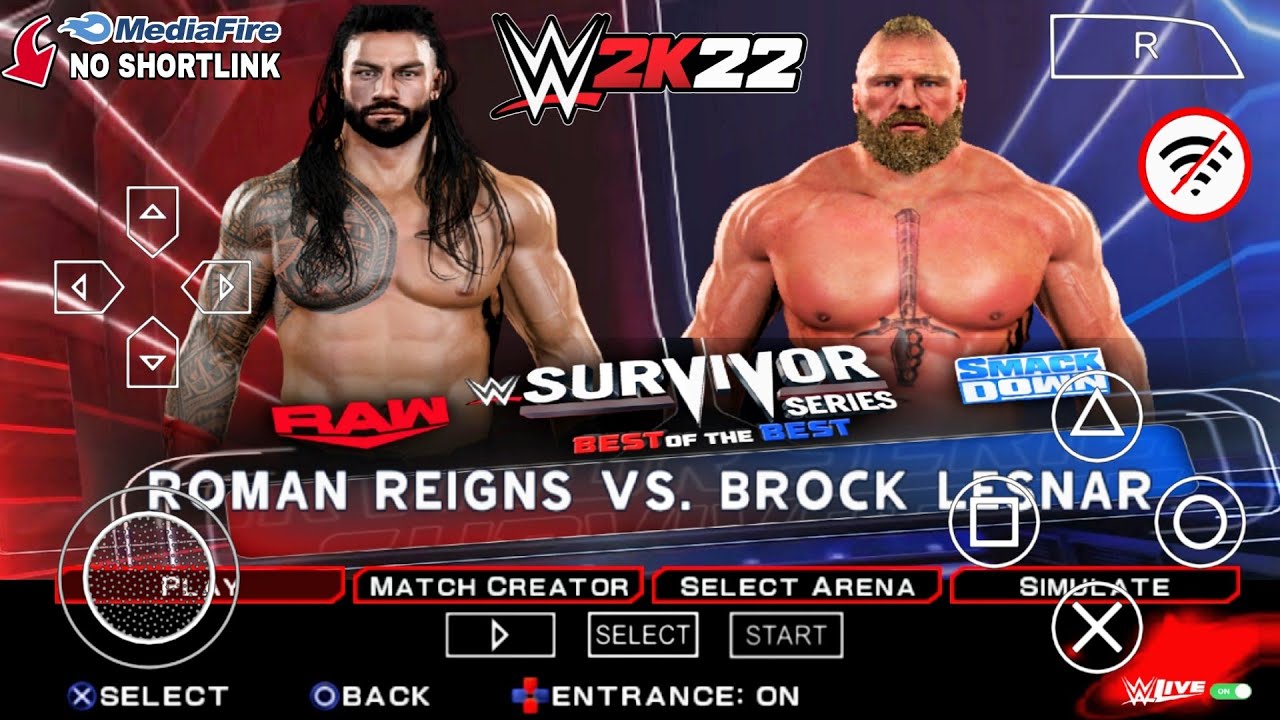 WWE 2K22 PPSSPP ISO Zip File Download Highly Compressed For Android